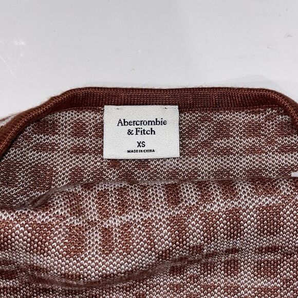 Abercrombie & Fitch Womens Brown White Knit Cropped Sleeveless Halter Top XS‎ - Picture 5 of 8